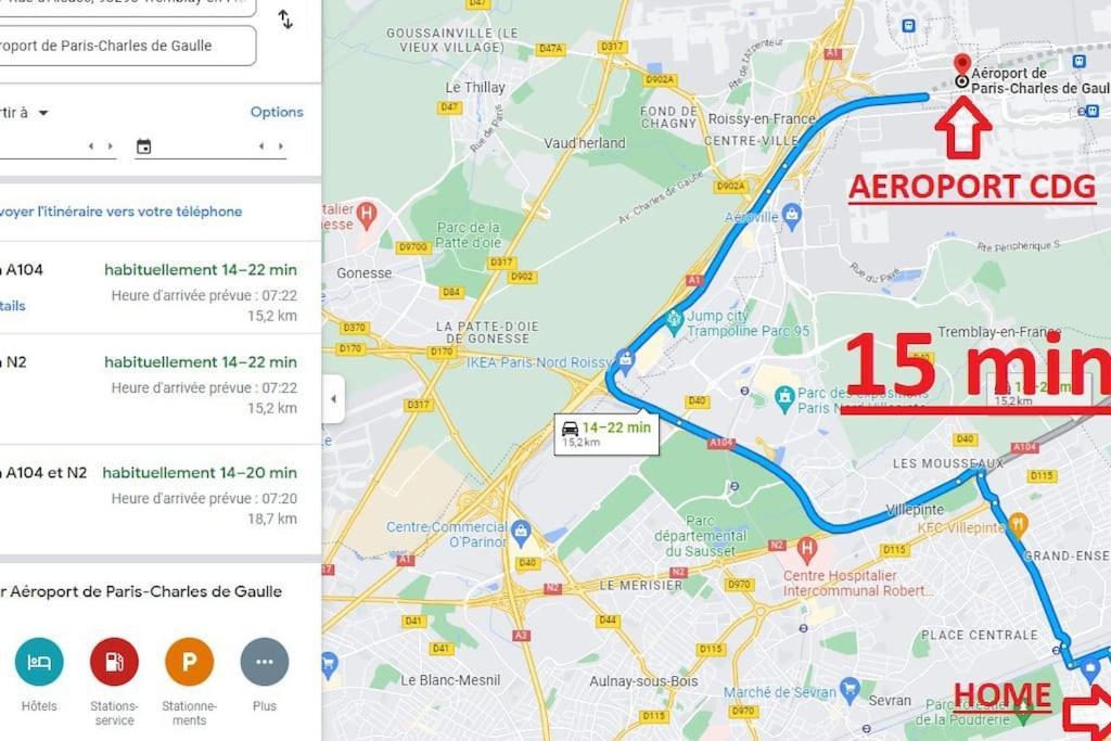 Joli T2, Terrasse Et Jardin, Ideal Pour Familles, A 15 Min De L'Aeroport Roissy Cdg Tremblay-en-France Экстерьер фото
